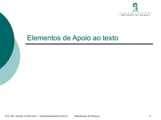 Elementos de Apoio ao texto 