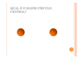 QUAL É O MAIOR CÍRCULO
CENTRAL?
 