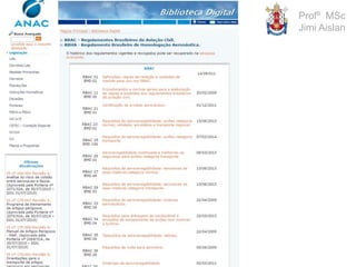 Profº MSc
Jimi Aislan
Regulamentos de Tráfego Aéreo
 