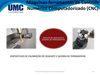 Prof. Me. Henrique dos Prazeres Marcelino 13
Máquinas-ferramentas de Controle
Numérico Computadorizado (CNC)
DISPOSITIVOS DE CALIBRAÇÃO DE DESGASTE E QUEBRA DE FERRAMENTAS
 