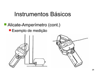 Instrumentos Básicos
19
 Alicate-Amperímetro (cont.)
 Exemplo de medição
 