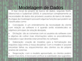 Modelagem de Dados
 