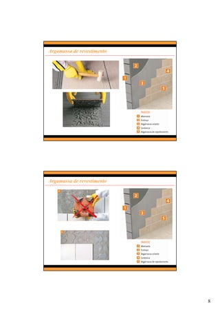 8
Argamassa de revestimento
Argamassa de revestimento
 