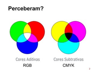 Perceberam?
2
RGB CMYK
 