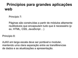 HTML – Seção BODY
Tabelas
● Tabelas são definidas pela tag <table>.
● Uma tabela tem linhas (rows) e colunas.
● Em HTML, define-se uma linha com a tag <tr>, de table
row.
● A linha é dividia em colunas, onde os dados são
inseridos através da tag <td>, de table data.
● Dentro de um table data, pode-se inserir texto, figura,
links, listas, formulários, outras tabelas, etc.

 