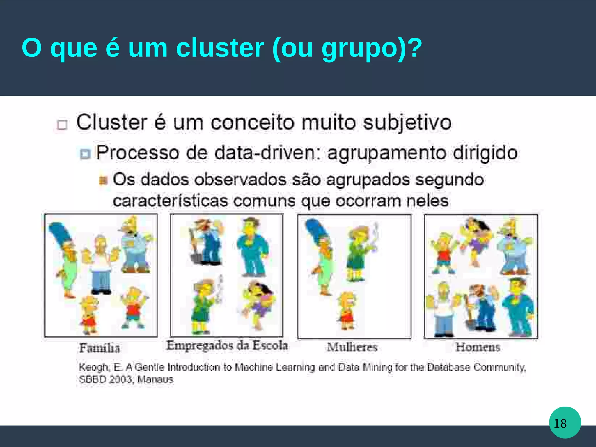 18
O que é um cluster (ou grupo)?
 