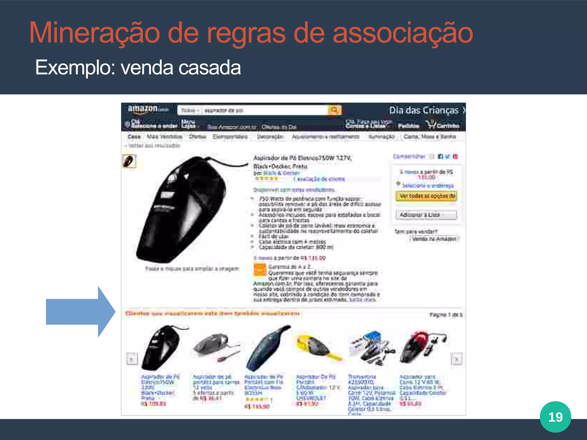 19
Exemplo: venda casada
Mineração de regras de associação
 