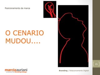 Posicionamento da marca




O CENARIO
MUDOU....


                                                              15

                          Branding | Relacionamento Digital
 