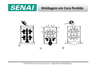 Moldagem em Cera Perdida
Prof. Brenno Ferreira de Souza – Engenheiro Metalúrgico
 
