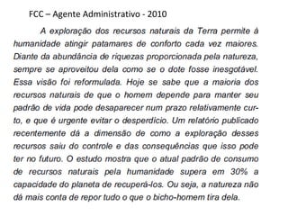 FCC – Agente Administrativo - 2010
 