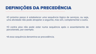 •
•
•
DEFINIÇÕES DA PRECEDÊNCIA
 