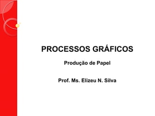 PROCESSOS GRÁFICOS
Produção de Papel
Prof. Ms. Elizeu N. Silva

 