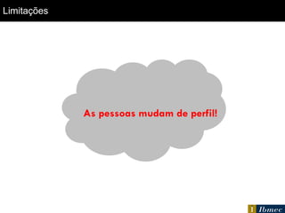 Limitações As pessoas mudam de perfil! 