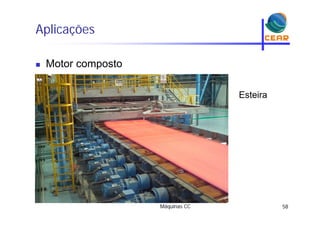 Aplicaçõesp ç
Motor composto Motor composto
Esteira
Máquinas CC 58
 