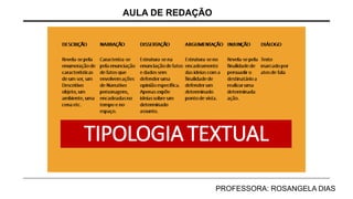 AULA DE REDAÇÃO
PROFESSORA: ROSANGELA DIAS
 