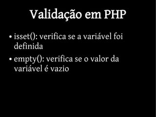 Validação e Operações CRUD em PHP