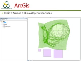  Inicie o Arcmap e abra os layers exportados
ArcGis
 