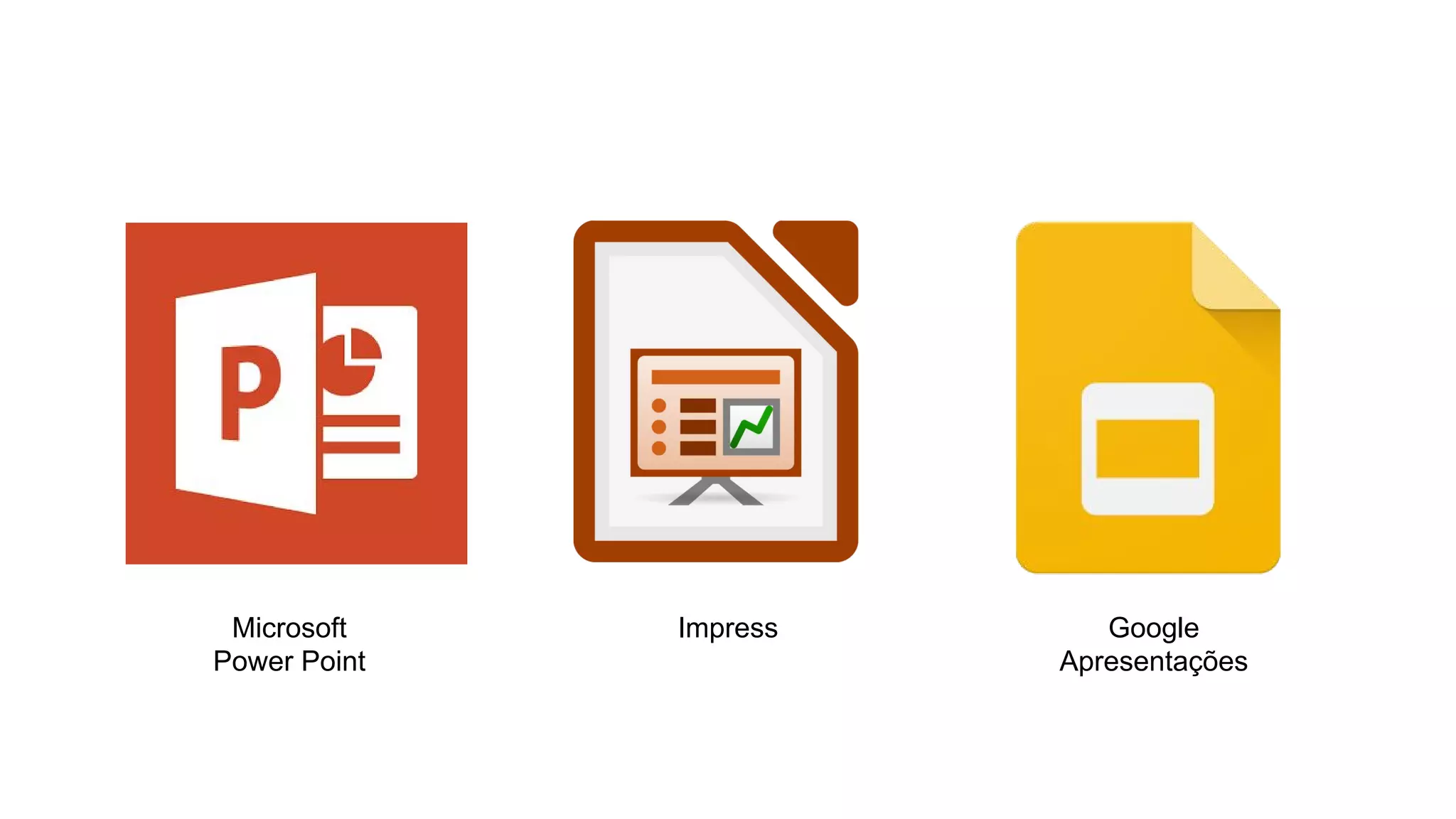 Microsoft
Power Point
Impress Google
Apresentações
