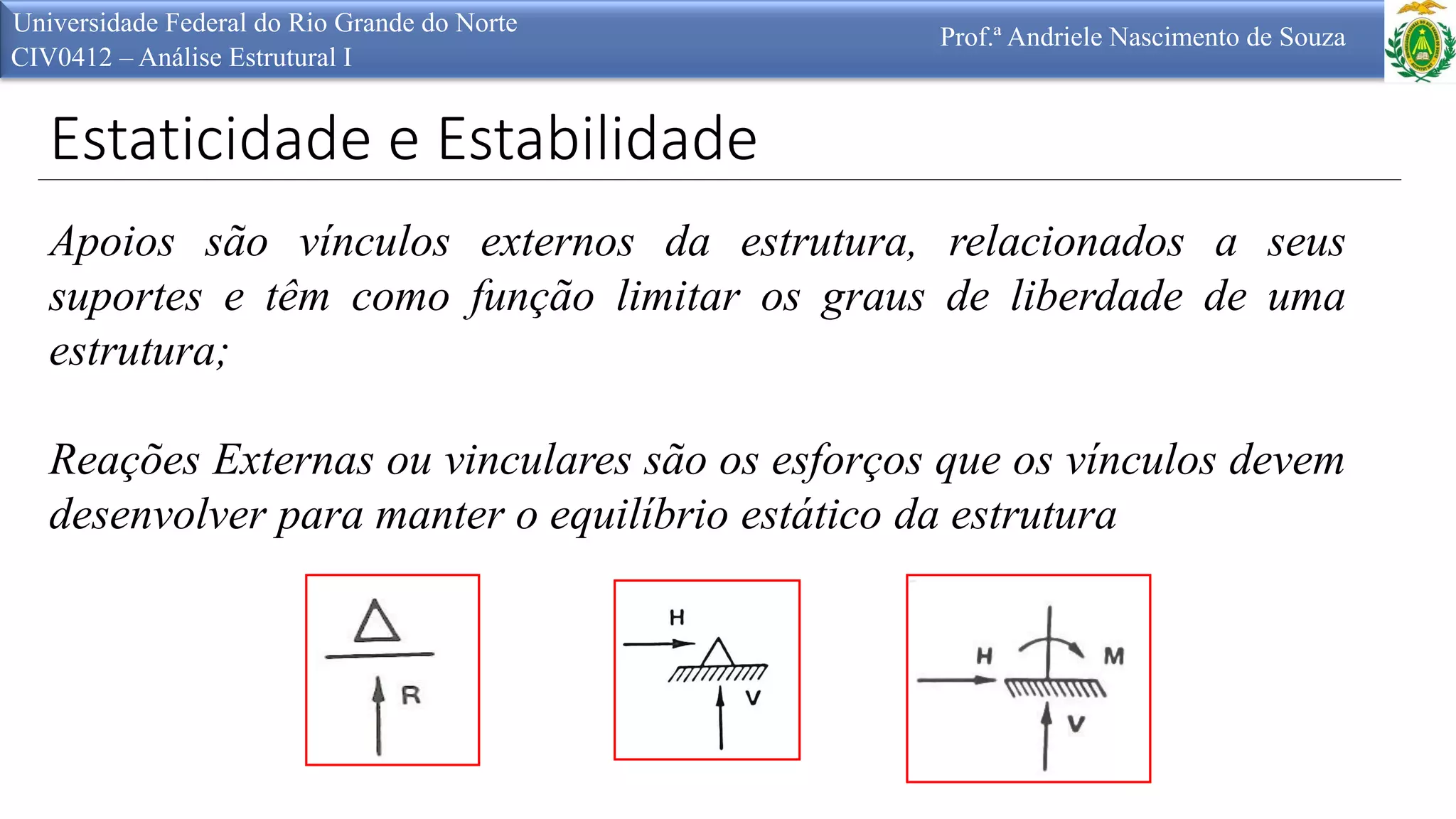 Aula 04 cálculo das reações de apoio, estaticidade e estabilidade | PDF
