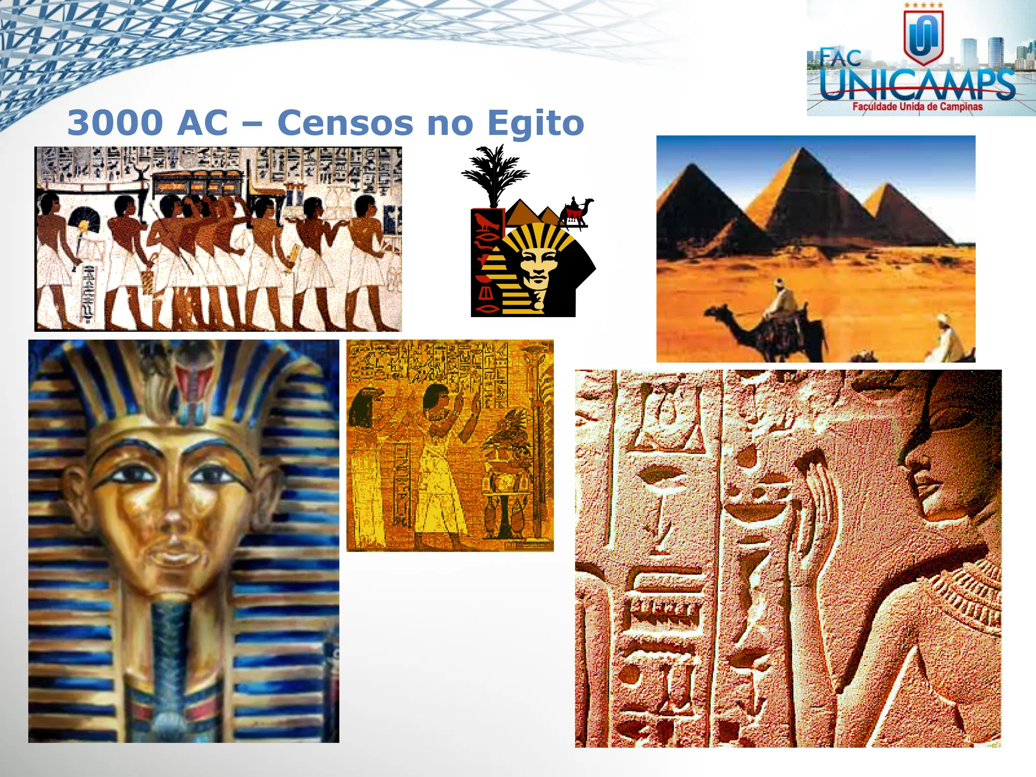 3000 AC – Censos no Egito
 