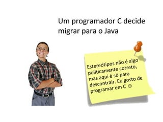 Porém, como fazer isso no Java
?
Preciso pesquisar.
 