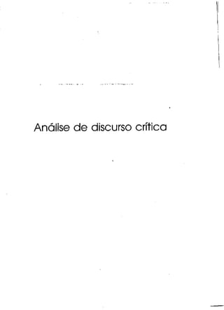 Análise de discurso crítica
 