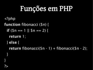 FSM, vetores e funções em PHP