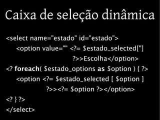 FSM, vetores e funções em PHP