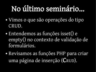 FSM, vetores e funções em PHP