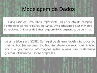 Modelagem de Dados
 