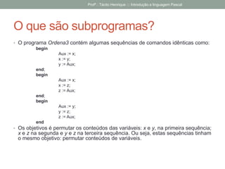 Aula 05 subprogramas | PDF
