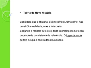 Espiral de Silêncio
Opinião pública, portanto, é um processo de interação entre
as atitudes e as crenças individuais, sobre a opinião da
maioria”.
Os mass media participam com a tematização, conceito
presente na hipótese de agenda setting: “colocação na pauta
da atenção do público receptor de um determinado tema,
com todas as suas variantes e desdobramentos, dando-lhe
uma aura de importância e urgência”.
 