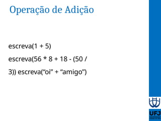 Aula 05 - Tipos de dados, variáveis e constantes | PPTX