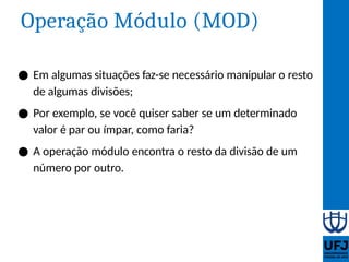 Aula 05 - Tipos de dados, variáveis e constantes | PPTX