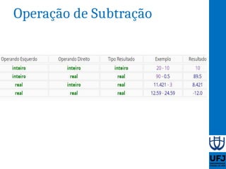Aula 05 - Tipos de dados, variáveis e constantes | PPTX