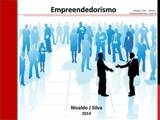 Nivaldo J Silva - UNISAL –
Empreendedorismo – aula 05
Nivaldo J Silva
2014
EmpreendedorismoEmpreendedorismo
 