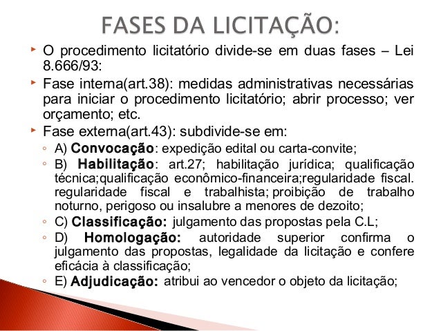 Direito Administrativo - Aula 5 - Licitações II