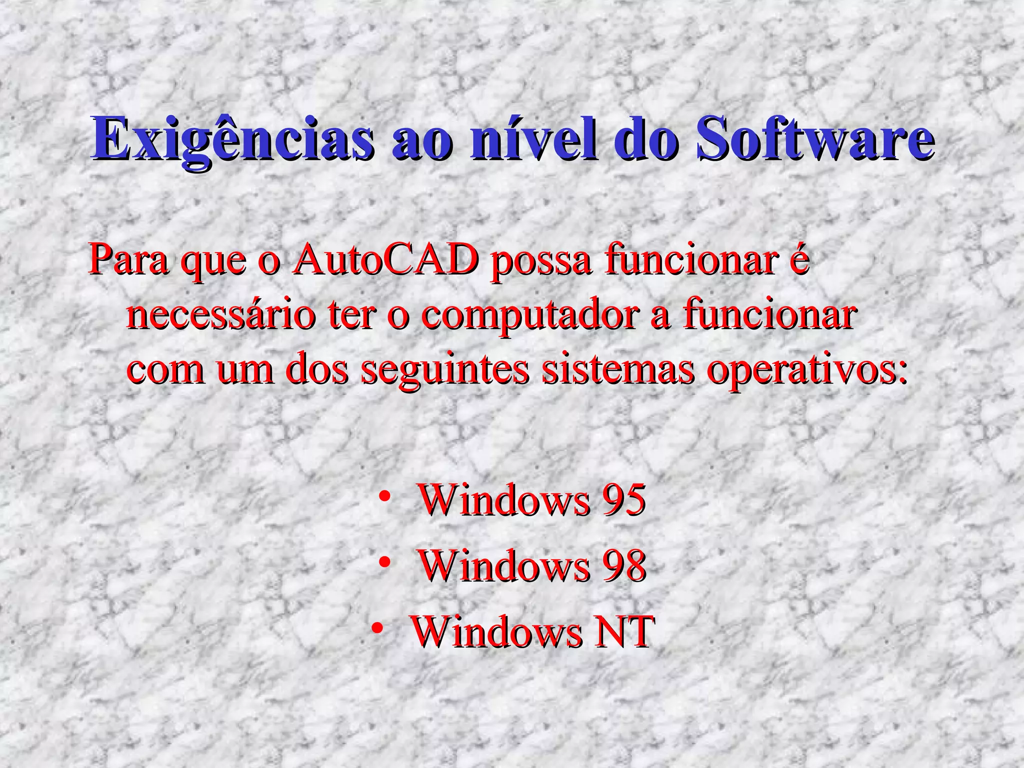 Manual de Introdução ao Autocad R14 - Aula 06 - Requisitos mínimos para ...