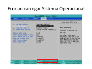 Erro ao carregar Sistema Operacional
 