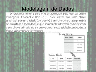 Modelagem de Dados
 