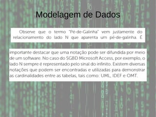 Modelagem de Dados
 