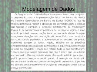 Modelagem de Dados
 