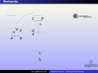 Revisando




                   C          D
                            r1
             P p   O
        r2
                   q
    A         B



                           r1
                           r2


                   eek.up@hotmail.com            ´               ¸˜       ´
                                        Desenho Tecnico - Construcoes Geometricas
 