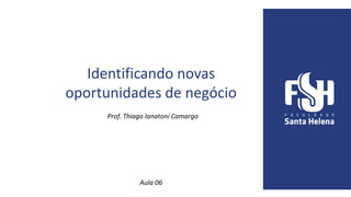 Identificando novas
oportunidades de negócio
Prof. Thiago Ianatoni Camargo
Aula 06
 