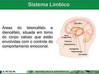 Áreas do telencéfalo e
diencéfalo, situada em torno
do corpo caloso que estão
envolvidas com o controle do
comportamento emocional.
 