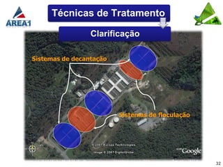 Técnicas de Tratamento

                 Clarificação

Sistemas de decantação




                         Sistemas de floculação




                                                  32
 