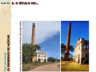 PPrrooff.. LLiillaa DDoonnaattoo 
OOSS EENNGGEENNHHOOSS DDEE AAÇÇÚÚCCAARR 
Usina açucareira de Santo Antônio, Miranda, 1900. 
AAuullaa 0066 55.. OO SSÉÉCCUULLOO XXIIXX...... 
 