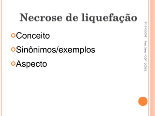 Conceito Sinônimos/exemplos Aspecto Pato Geral - CGF - 2009/2 13-15/10/2009 