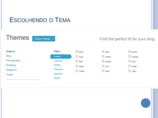 ESCOLHENDO O TEMA
 