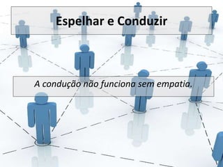 Espelhar e Conduzir 
A condução não funciona sem empatia. 
 